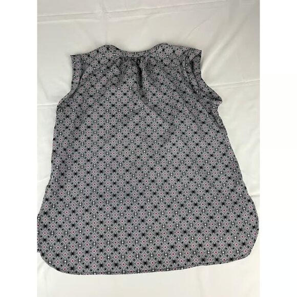 Dressbarn Black White Pink Geometric Sleeveless Blouse Top XLP Petite - Picture 4 of 4